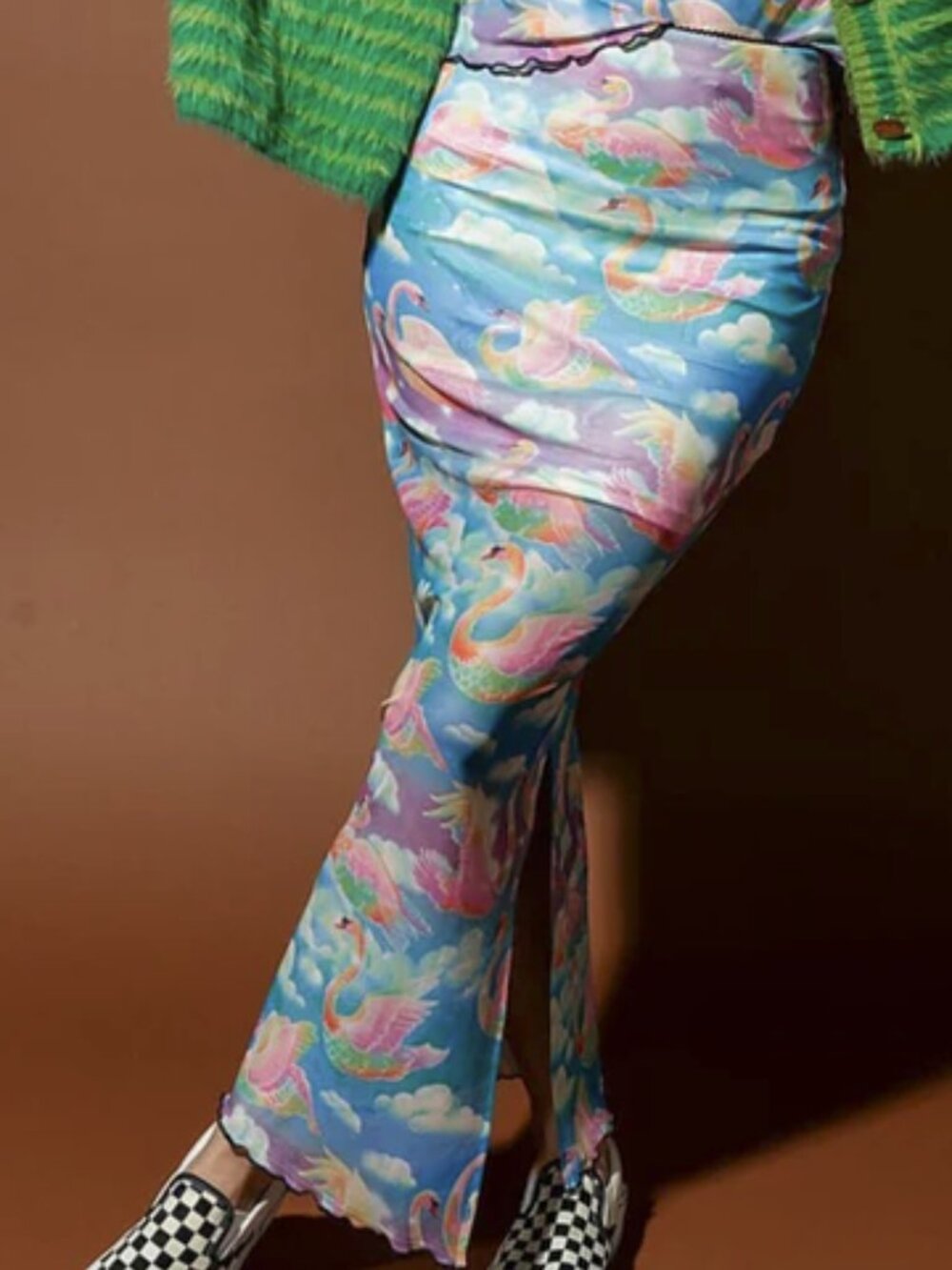 NWT Dressed in Lala Enchantress Mesh Skirt Rainbow Swan Rodeo